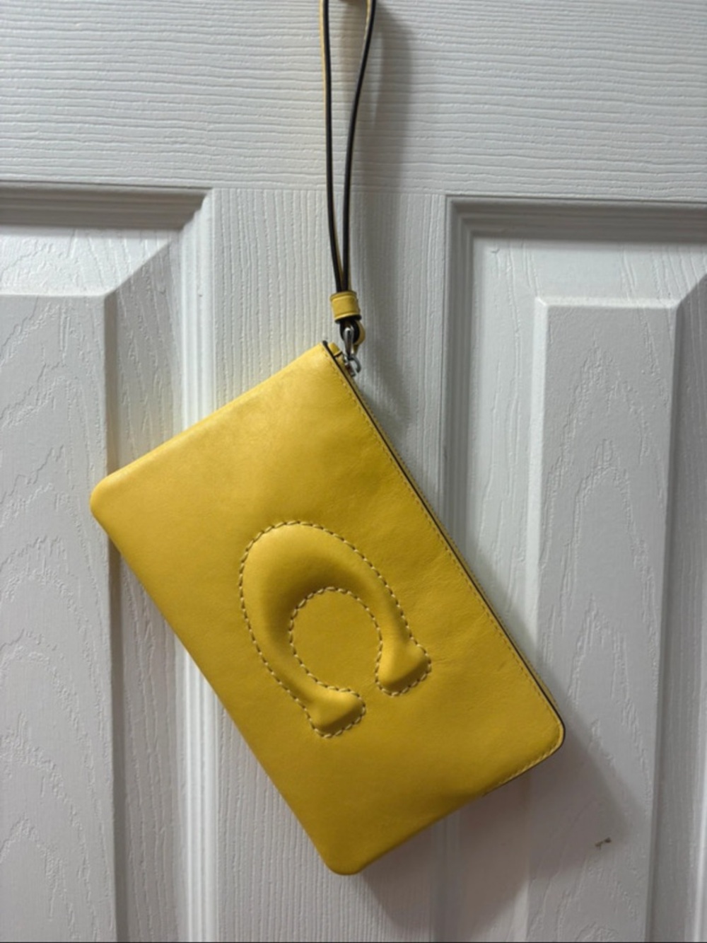 Coach Yellow Leather Wristlet Clutch